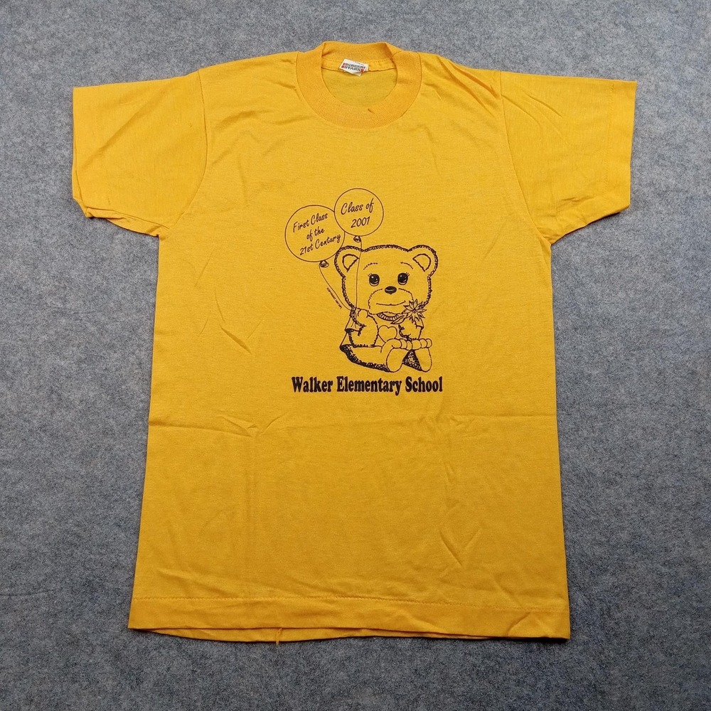 Vintage Screen Stars Shirt Youth Large 2001 50/50 USA Bear Y2K Elementary School